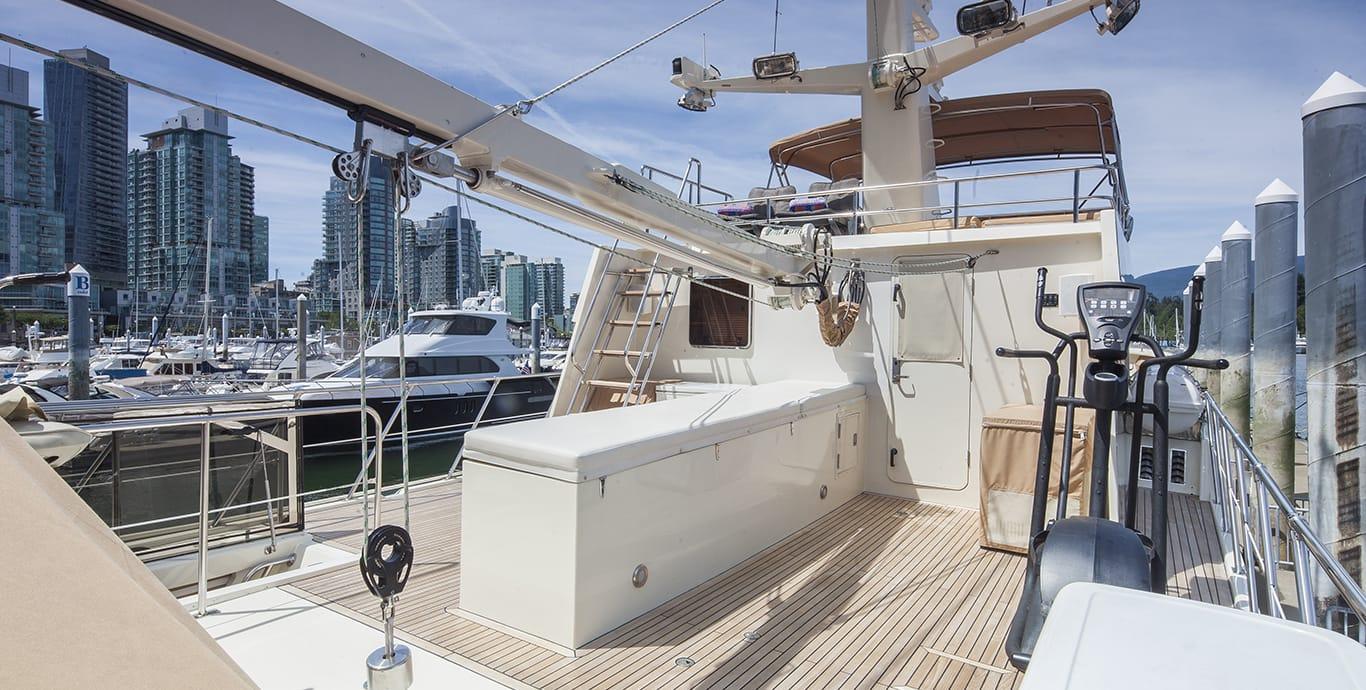 Aboard HOLIDAY a 84ft (25.6m) luxury motor yacht , built by DELTA MARINE in 1985