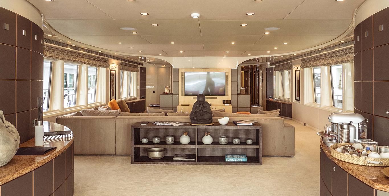 Aboard PROMETHEUS I a 144ft (44m) luxury motor yacht , built by HEESEN in 1996