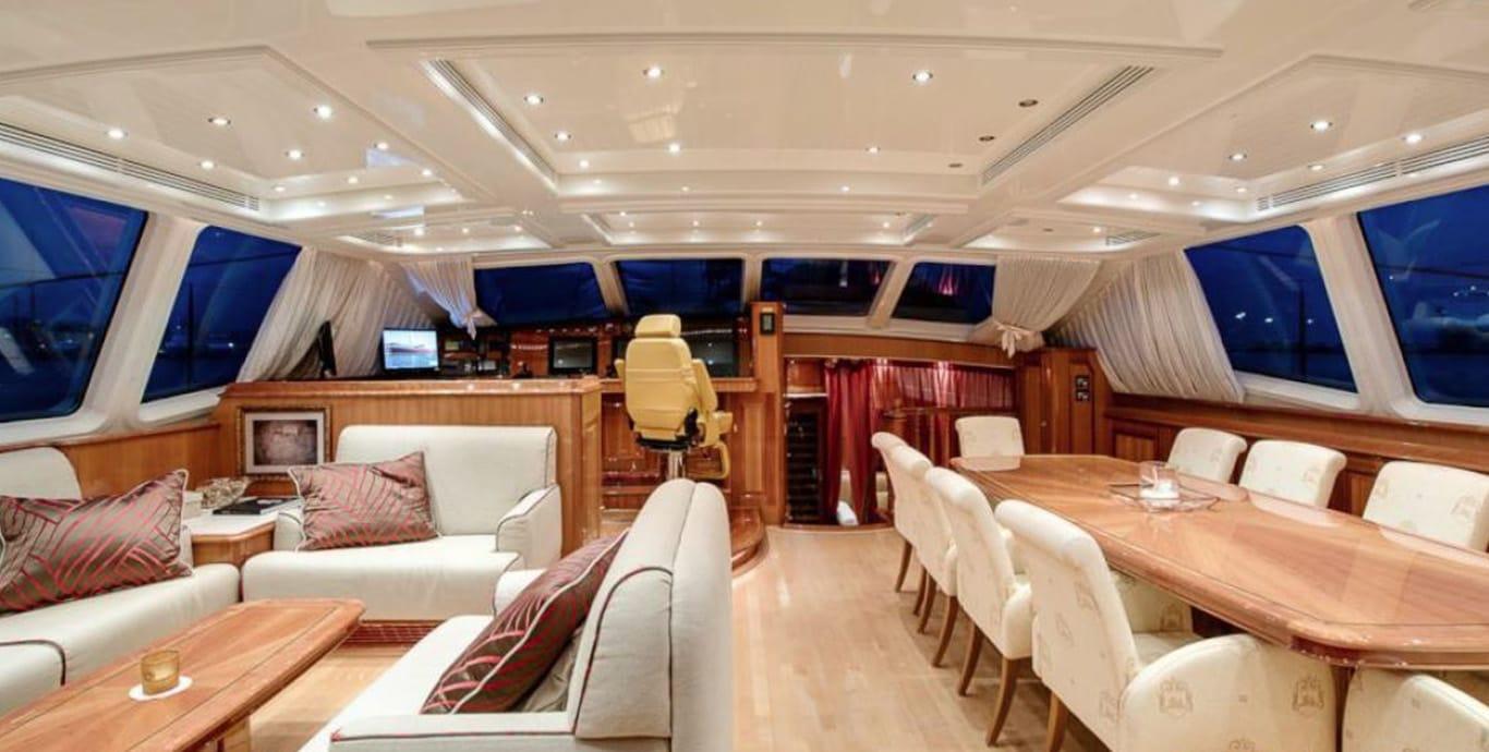 Aboard DELUSHA a 140ft (42.67m) luxury sailing yacht , built by VITTERS in 1999