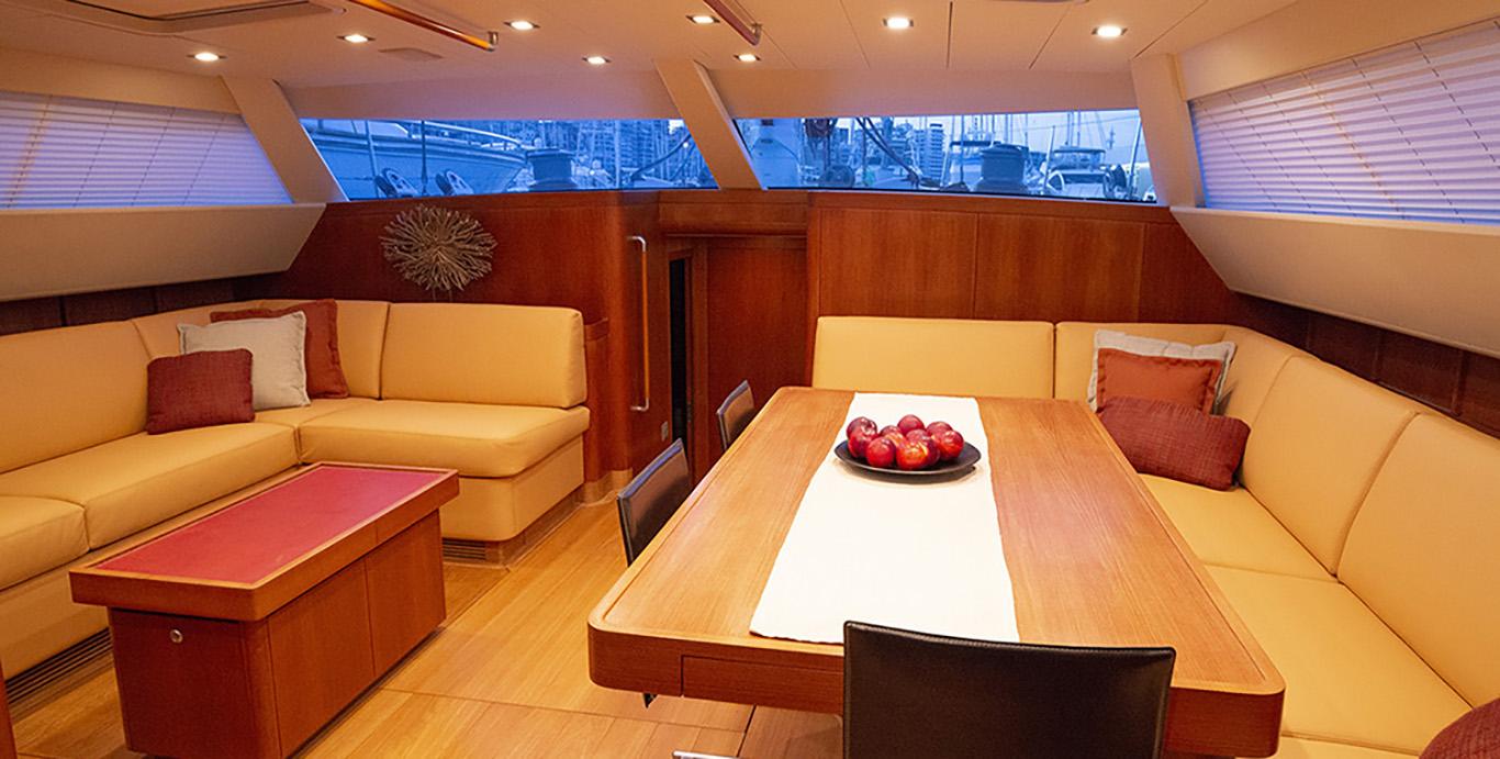 Aboard L'HIPPOCAMPE a 100ft (30.48m) luxury sailing yacht , built by NAUTOR’S SWAN in 2008