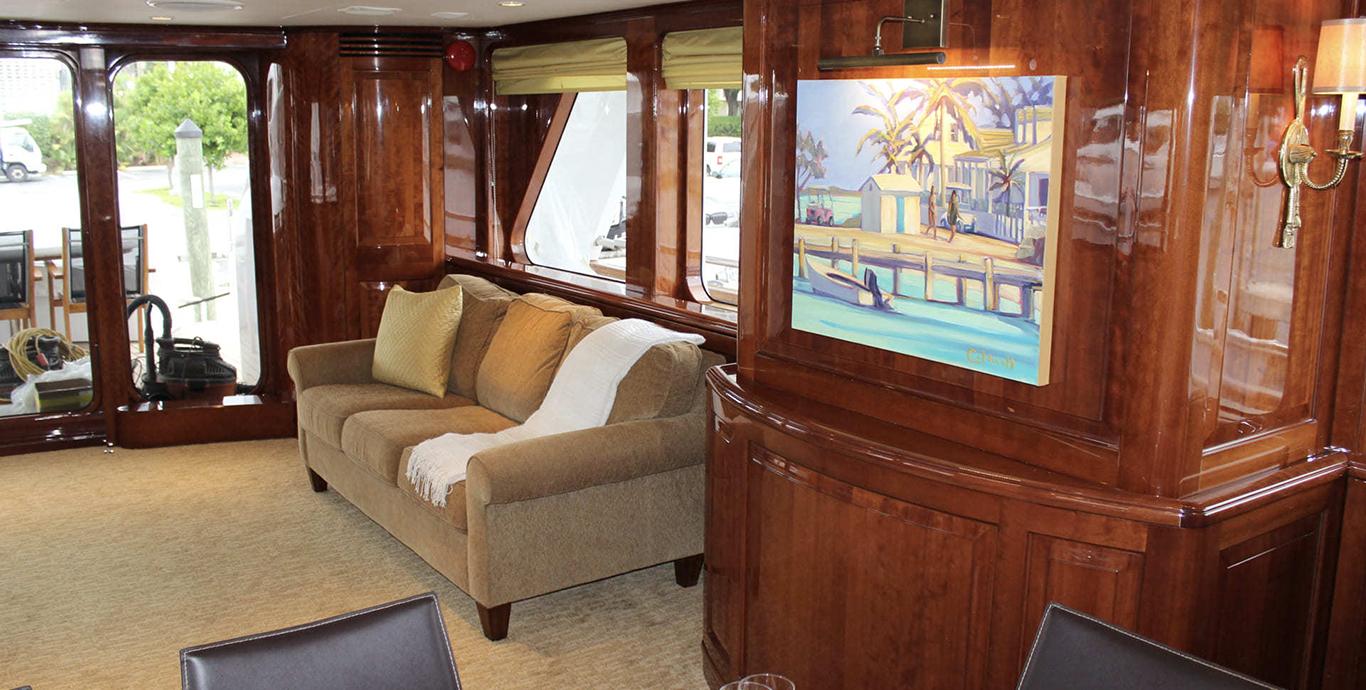 Aboard DRIVEN a 88ft (26.82m) luxury motor yacht , built by CONRAD in 2005