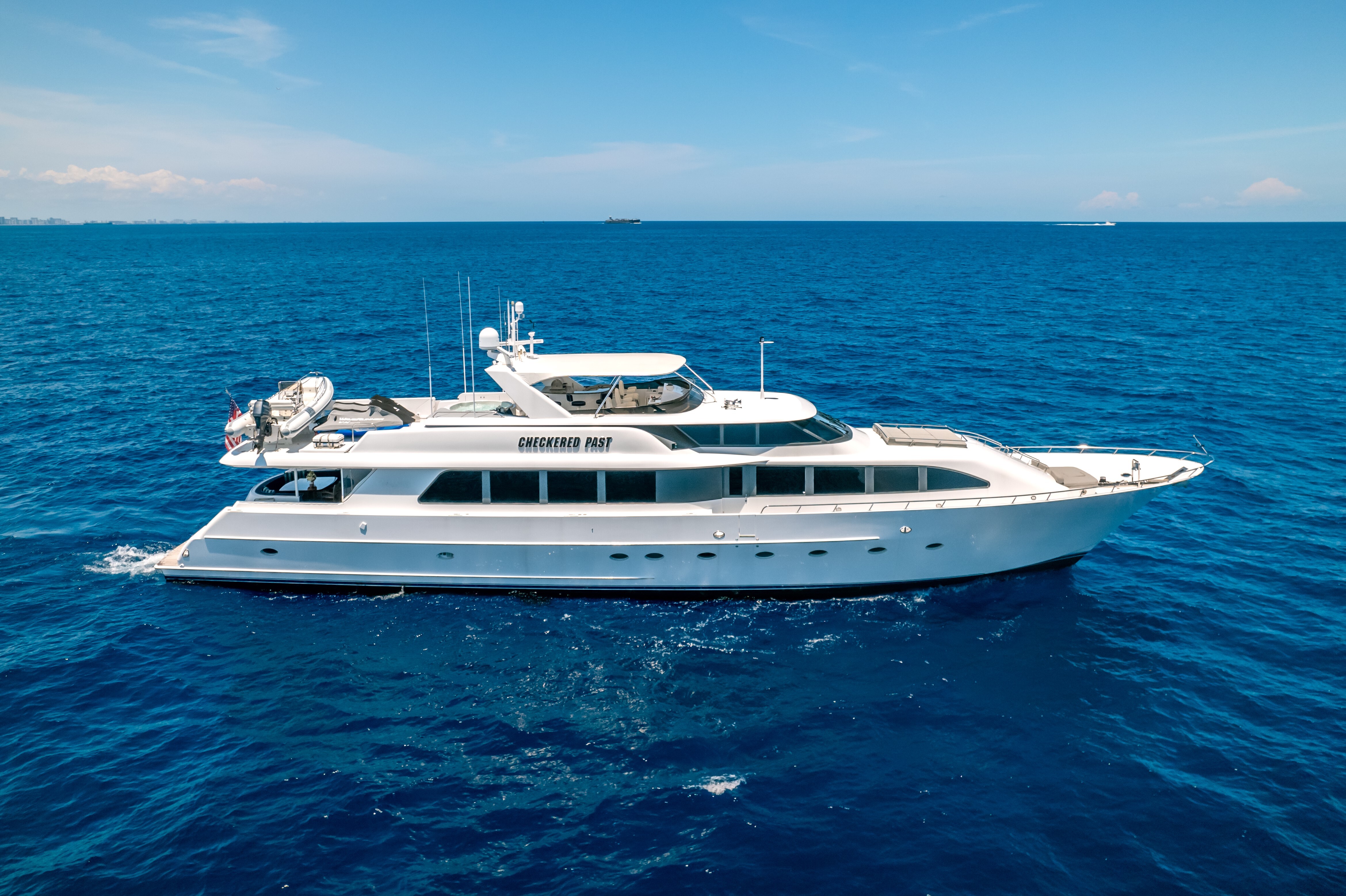 Aboard CHECKERED PAST a 112ft (34.14m) luxury motor yacht for Sale available with Fraser Yachts, built by WESTPORT in 1999