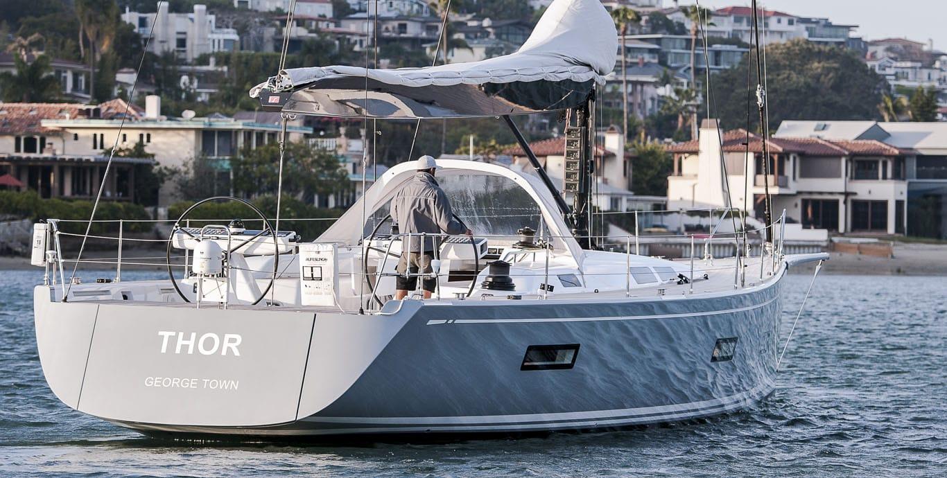 Aboard THOR a 61ft (18.87m) luxury sailing yacht , built by NAUTOR’S SWAN in 2014