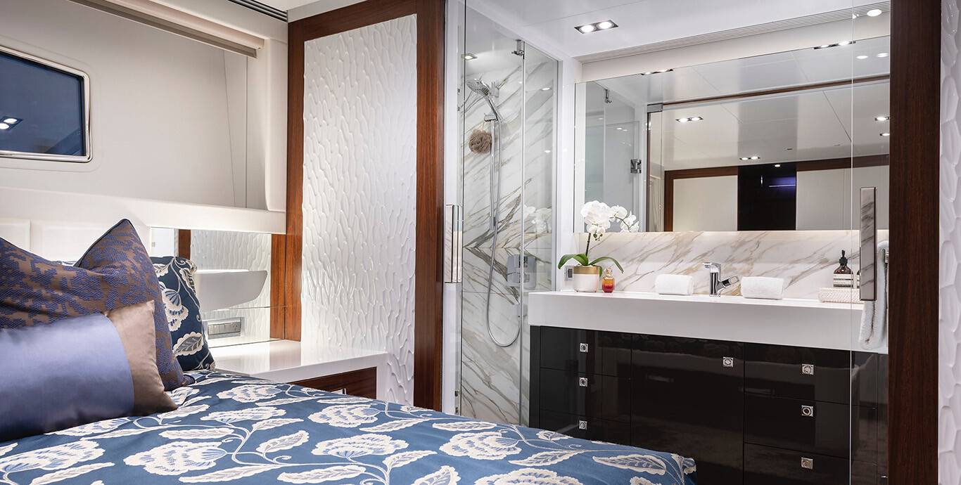 Aboard PARADISE a 116ft (35.36m) luxury motor yacht , built by HORIZON in 2014