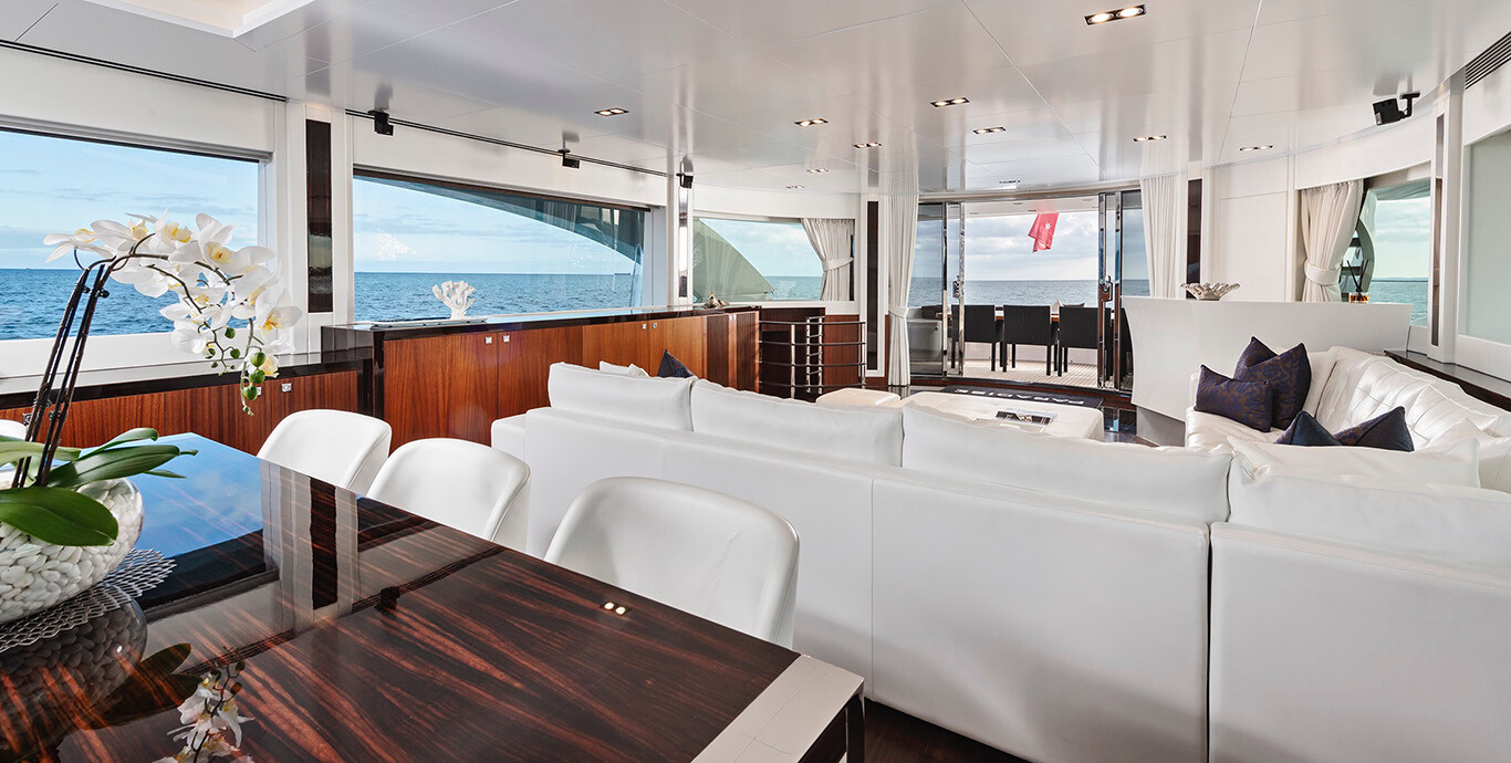 Aboard PARADISE a 116ft (35.36m) luxury motor yacht , built by HORIZON in 2014