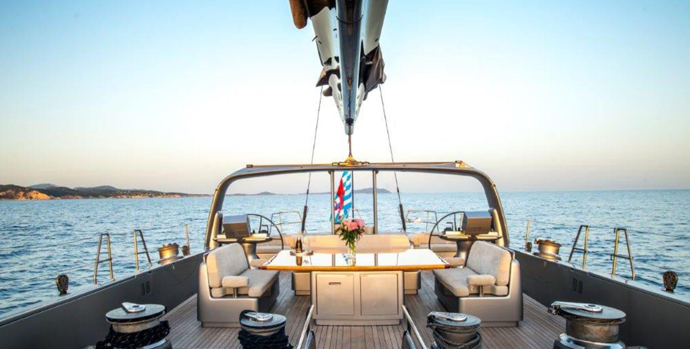 Aboard WALLY B a 107ft (32.7m) luxury sailing yacht , built by PENDENNIS in 1998