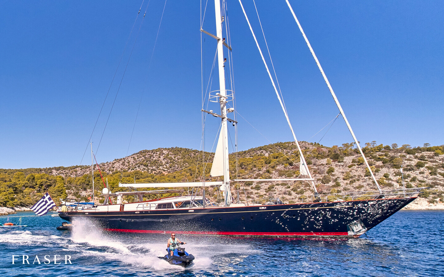 GITANA sailing yacht for Charter by Fraser Yachts, built by PERINI NAVI