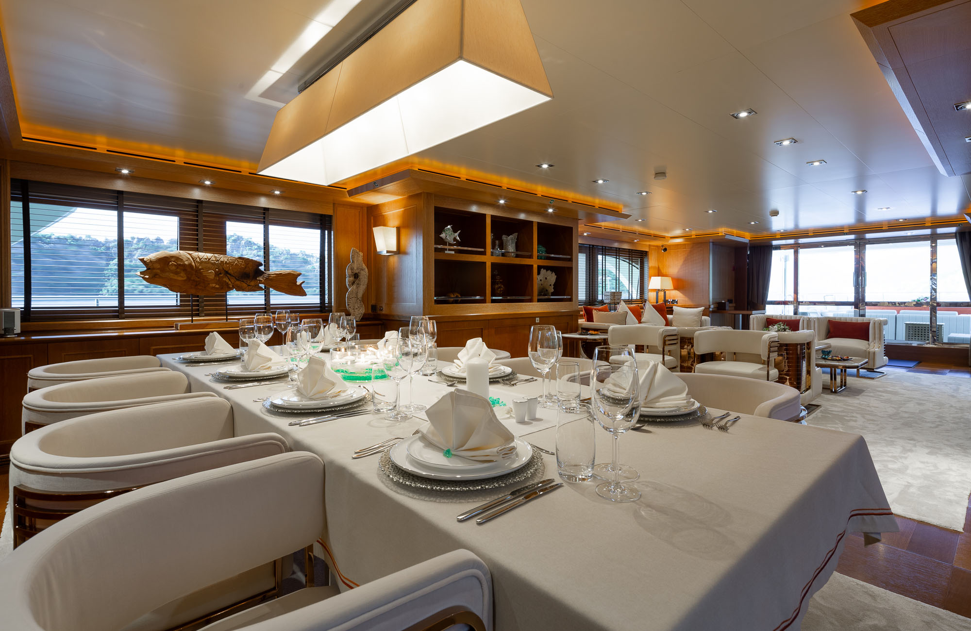 Aboard LADY I a 139ft (42.6m) luxury motor yacht , built by CRN in 2009