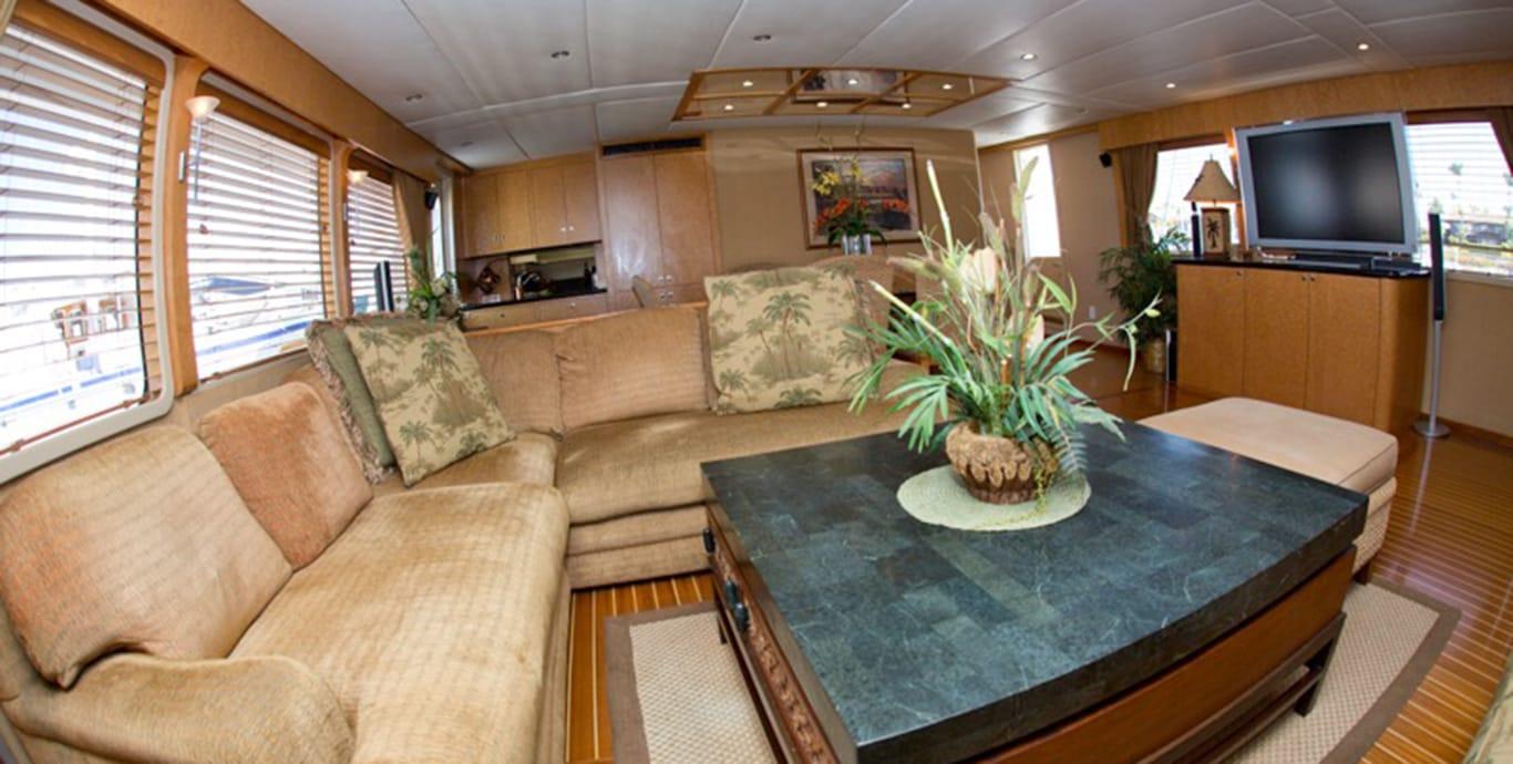 Aboard KAMAHELE a 90ft (27.42m) luxury motor yacht , built by DEFEVER in 1983