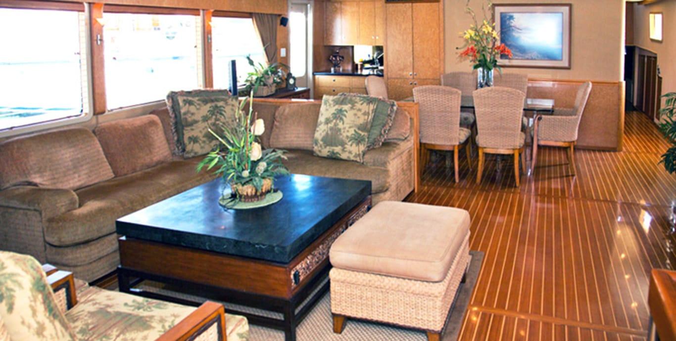 Aboard KAMAHELE a 90ft (27.42m) luxury motor yacht , built by DEFEVER in 1983