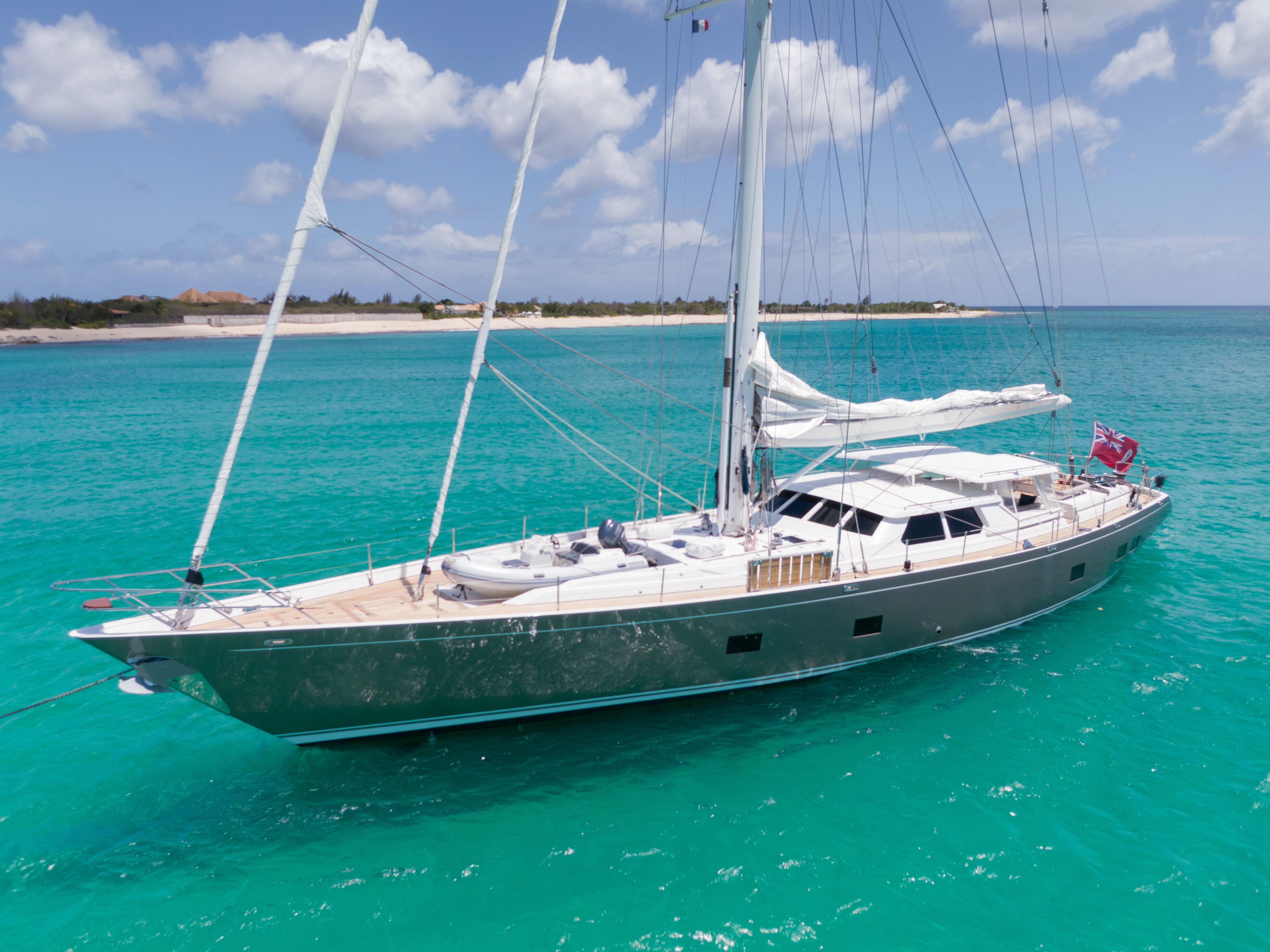 Aboard VAGABOND a 105ft (32m) luxury sailing yacht , built by WINDSHIP in 1991