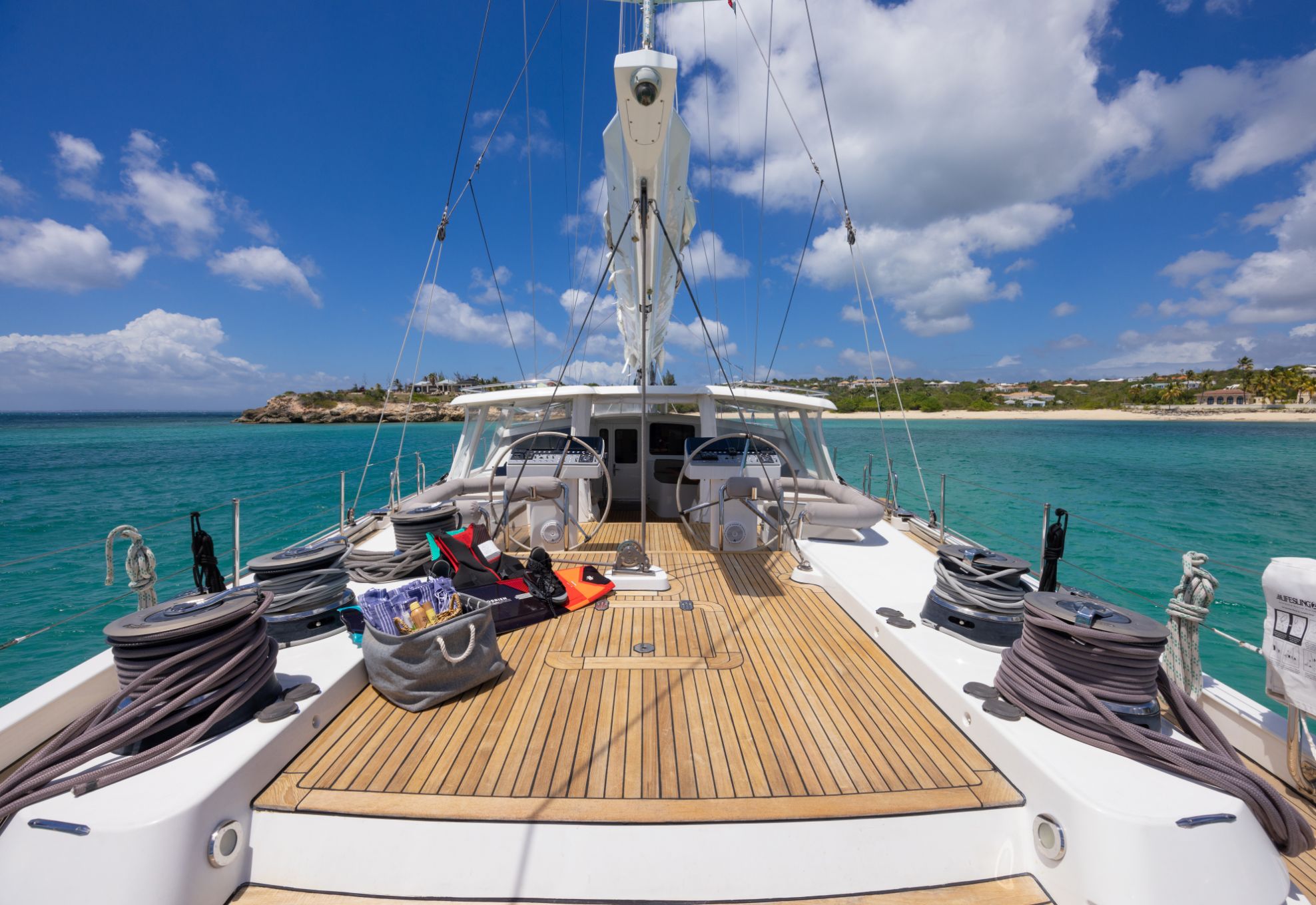Aboard VAGABOND a 105ft (32m) luxury sailing yacht , built by WINDSHIP in 1991