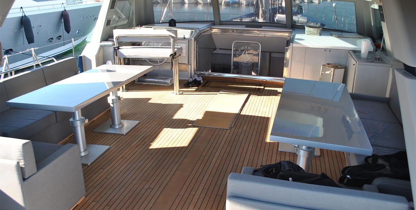 Aboard NEW RUNAWAY a 111ft (34.01m) luxury sailing yacht , built by VALDETTARO in 1991