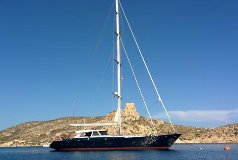 Aboard NEW RUNAWAY a 111ft (34.01m) luxury sailing yacht , built by VALDETTARO in 1991