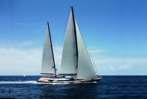Aboard HERMIE LOUISE a 78ft (23.77m) luxury sailing yacht , built by LITTLE HARBOR in 1984