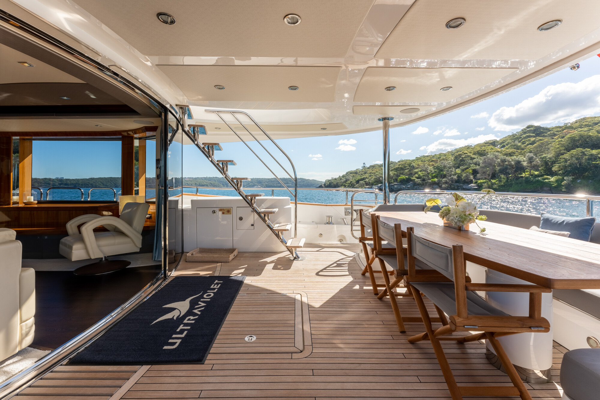 Aboard ULTRAVIOLET a 92ft (28.1m) luxury motor yacht , built by SUNSEEKER in 2013
