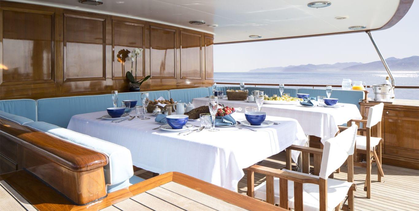 Aboard ARRIVA a 156ft (47.55m) luxury motor yacht , built by TURQUOISE in 2001