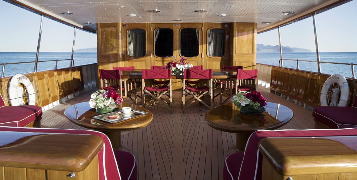 Aboard ARRIVA a 156ft (47.55m) luxury motor yacht , built by TURQUOISE in 2001