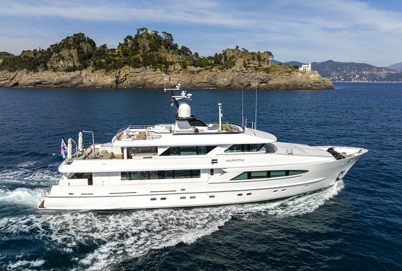 Aboard UNEXPECTED a 123ft (37.69m) luxury motor yacht for Charter available with Fraser Yachts, built by HEESEN in 2001