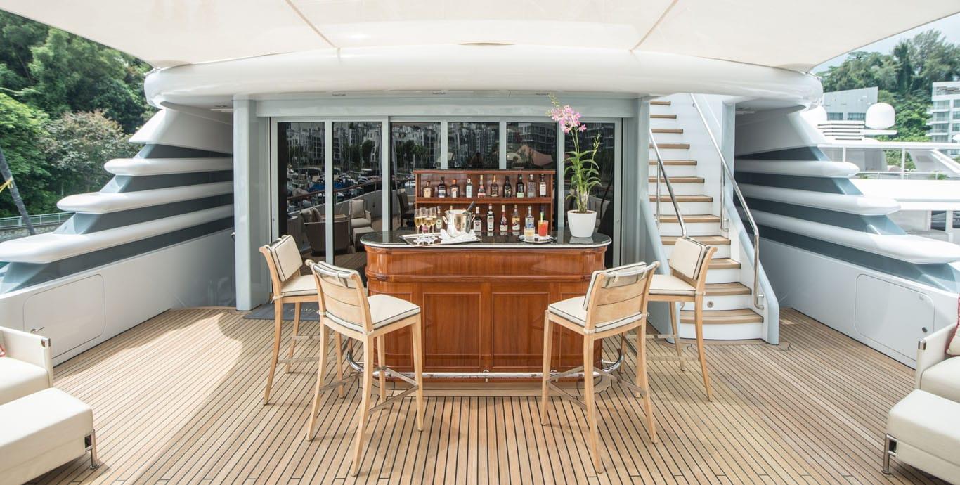 Aboard PARAFFIN a 197ft (60.1m) luxury motor yacht , built by FEADSHIP in 2001