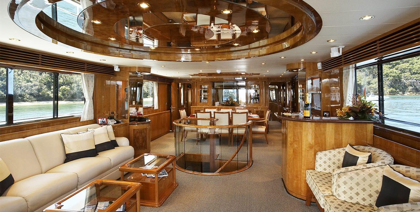 Aboard HILLSY a 98ft (29.86m) luxury motor yacht , built by MONTE FINO in 2001