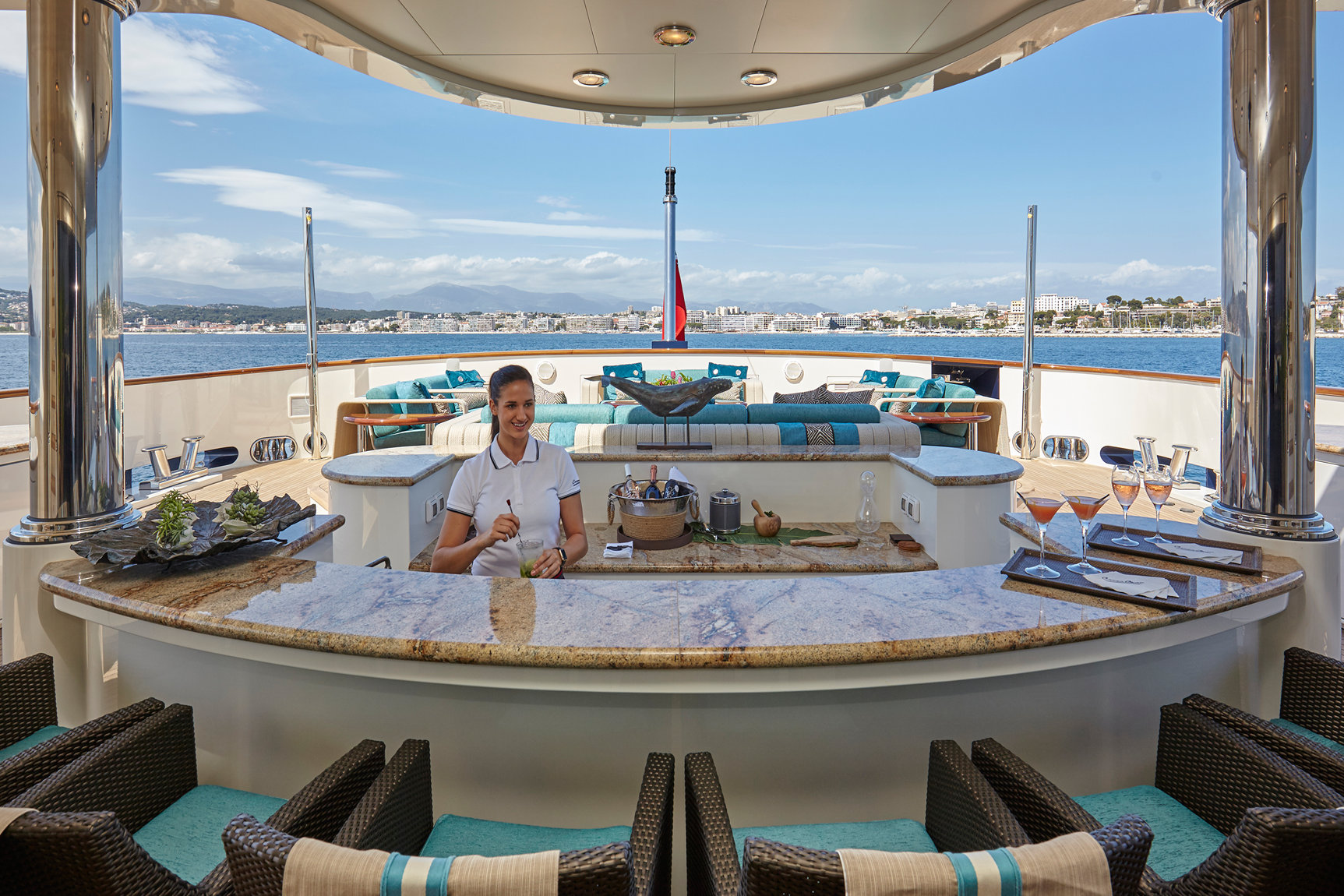 Aboard COCOA BEAN a 242ft (74m) luxury motor yacht , built by TRINITY YACHTS in 2014
