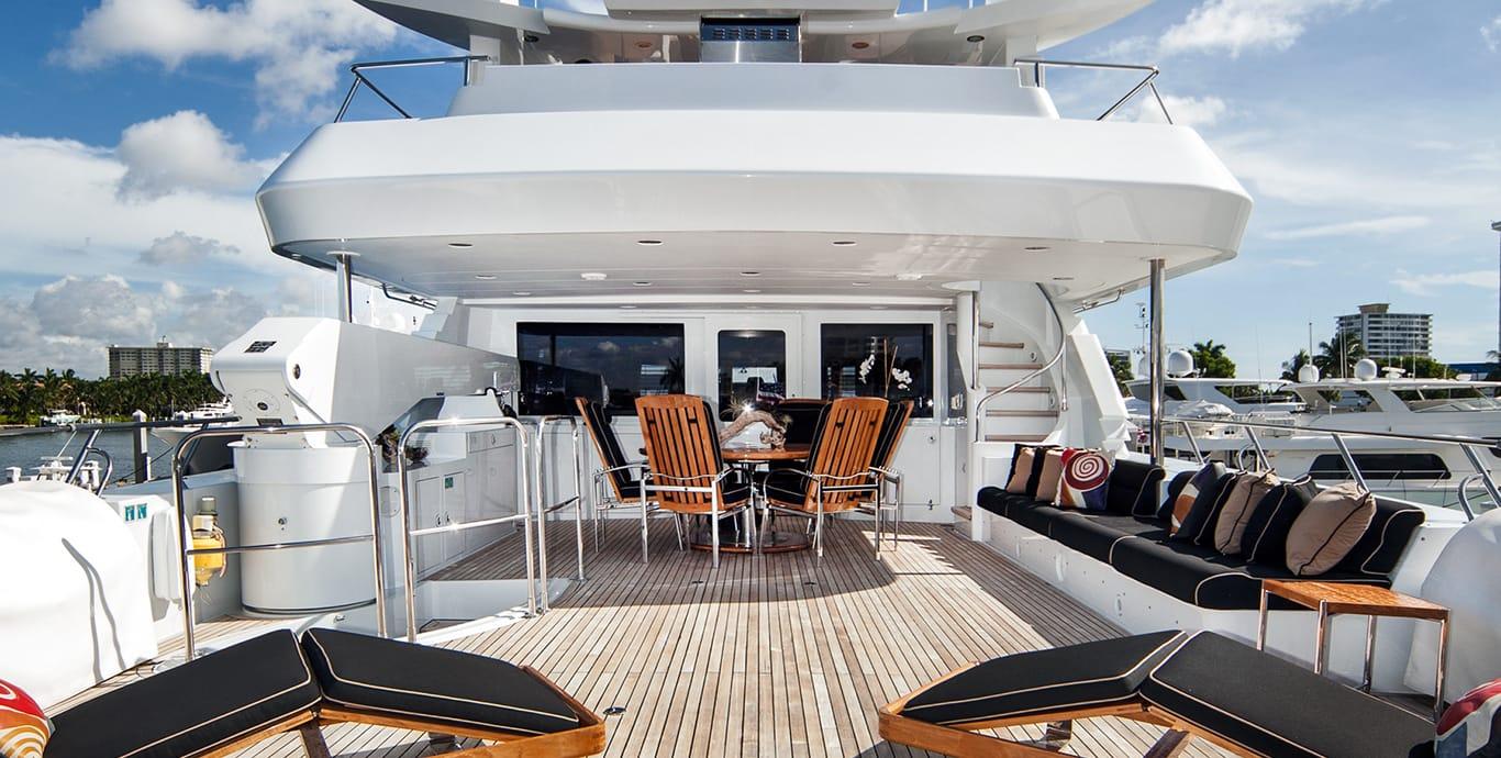 Aboard INSPIRED a 127ft (38.71m) luxury motor yacht , built by CRESCENT CUSTOM YACHTS in 2001