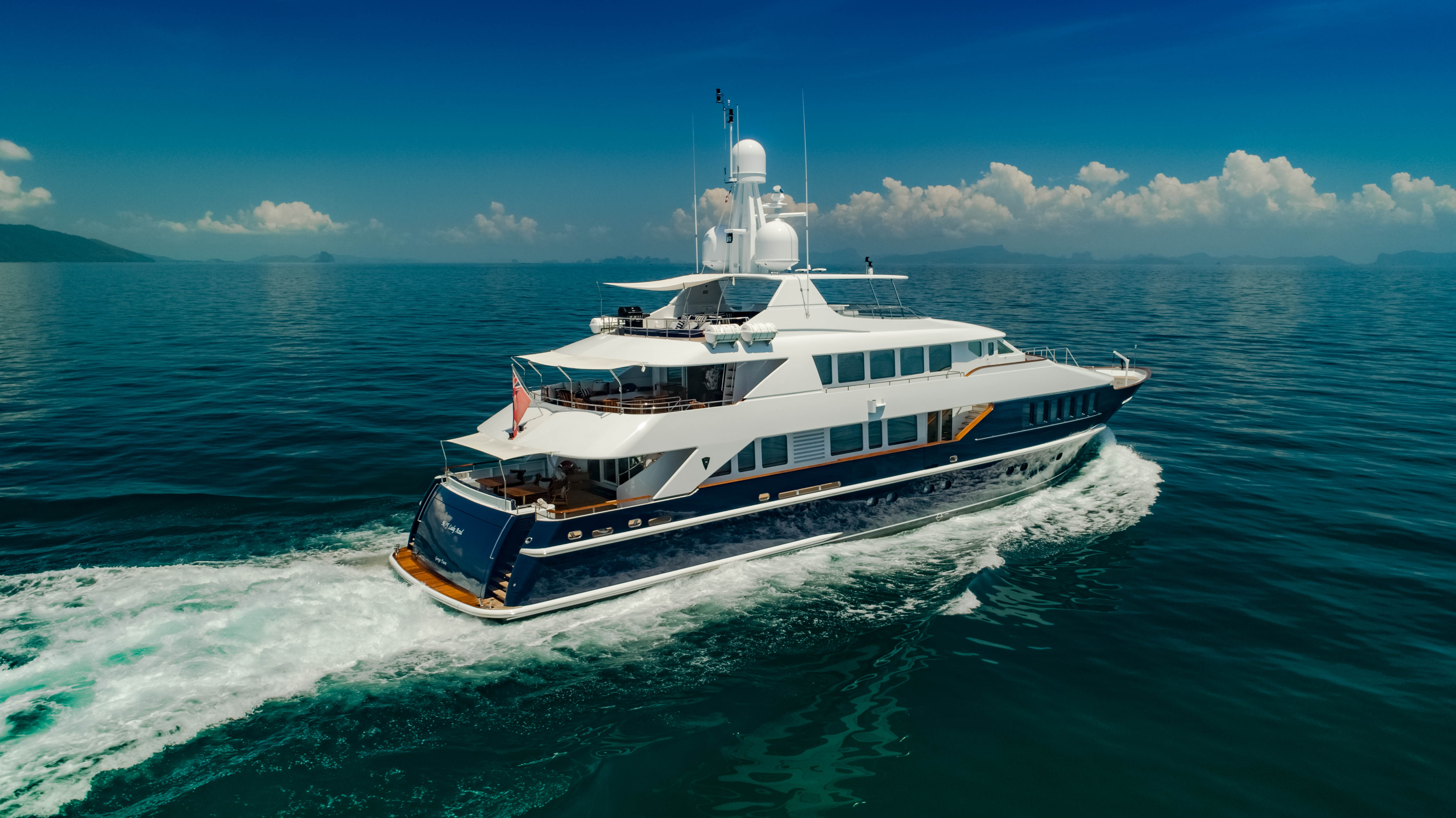 Aboard LADY AZUL a 129ft (39.4m) luxury motor yacht , built by HEESEN in 2001