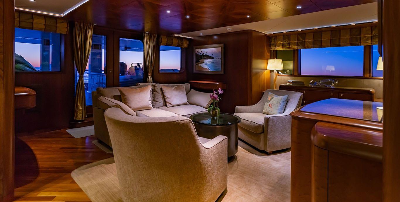 Aboard LOHANKA a 131ft (40m) luxury motor yacht , built by ROYAL HAKVOORT SHIPYARD in 2001