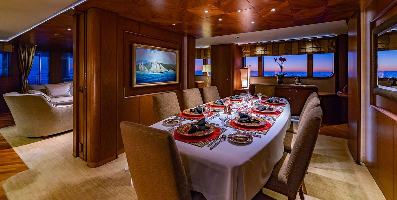 Aboard LOHANKA a 131ft (40m) luxury motor yacht , built by ROYAL HAKVOORT SHIPYARD in 2001