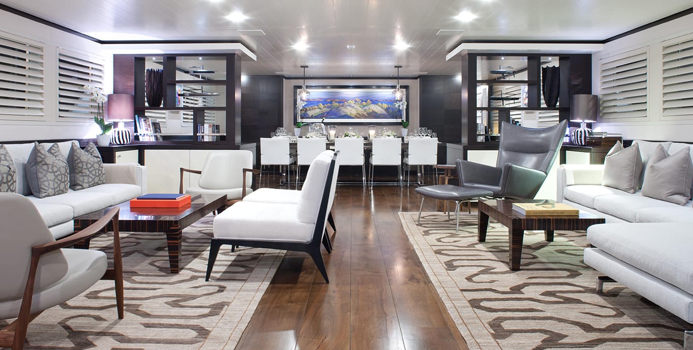 Aboard MIRAGE a 173ft (53.01m) luxury motor yacht , built by FEADSHIP in 1979