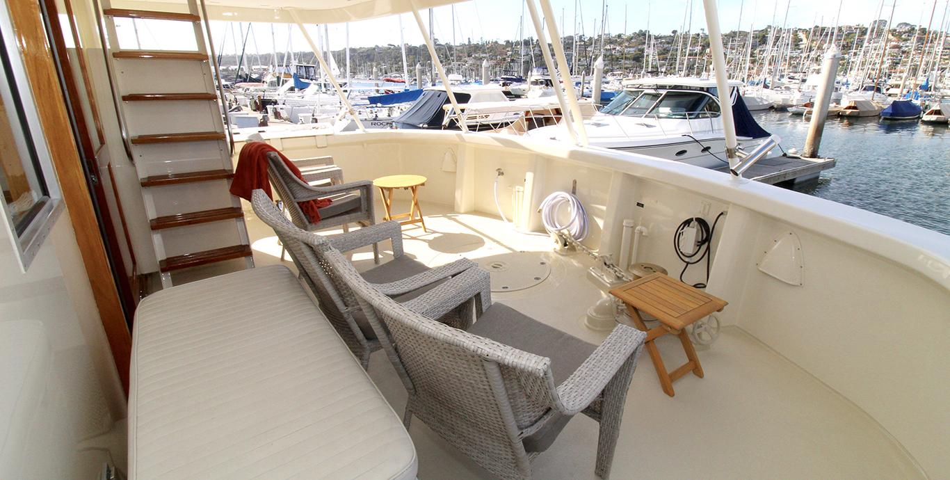 Aboard OUTWARD BOUND a 74ft (22.56m) luxury motor yacht , built by HATTERAS in 1970