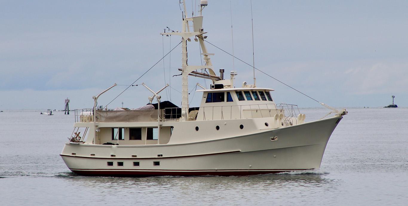 Aboard OUTWARD BOUND a 74ft (22.56m) luxury motor yacht , built by HATTERAS in 1970