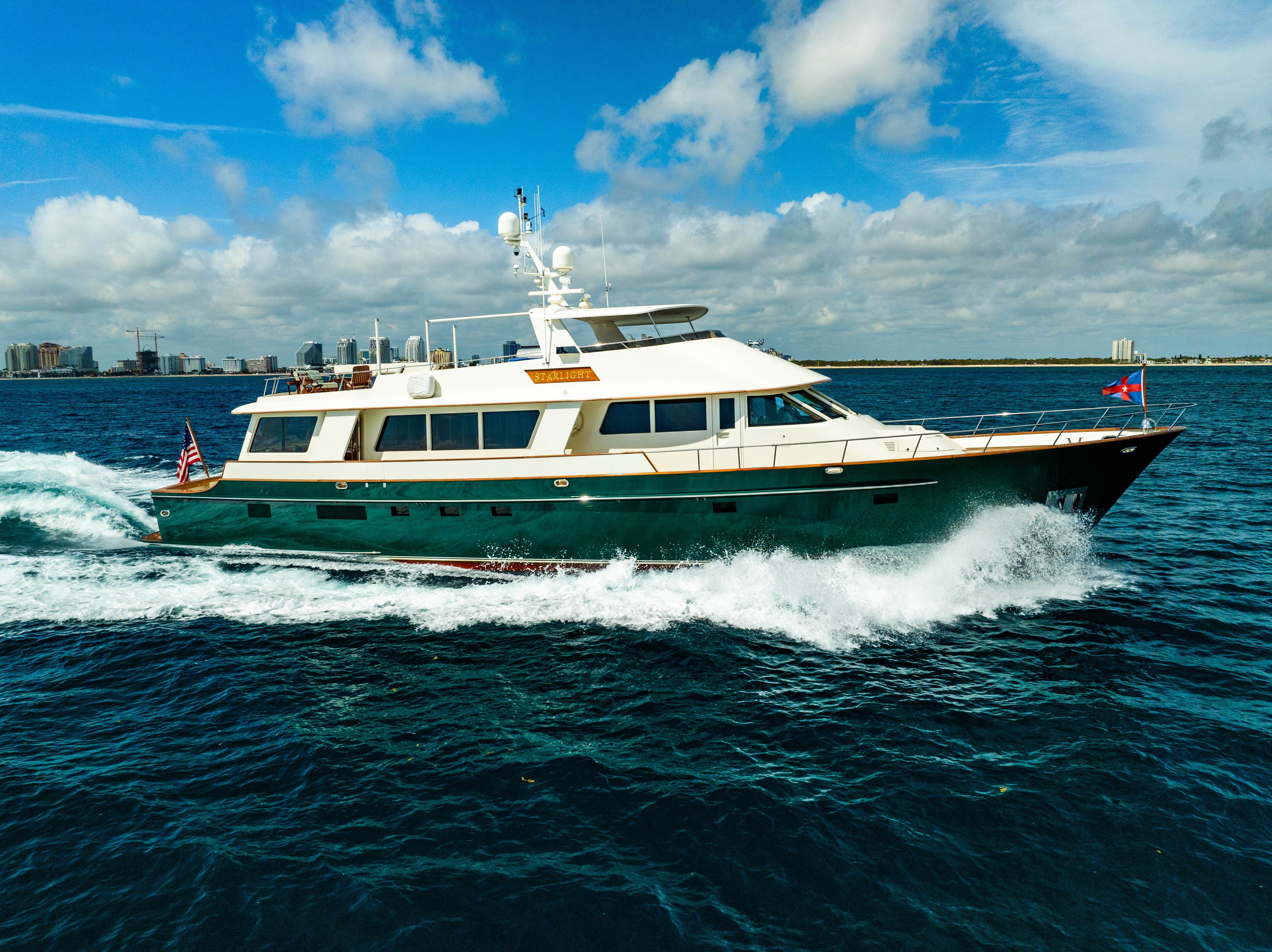 Aboard STARLIGHT a 106ft (32.31m) luxury motor yacht for Sale available with Fraser Yachts, built by DERECKTOR-GOETZ in 2003