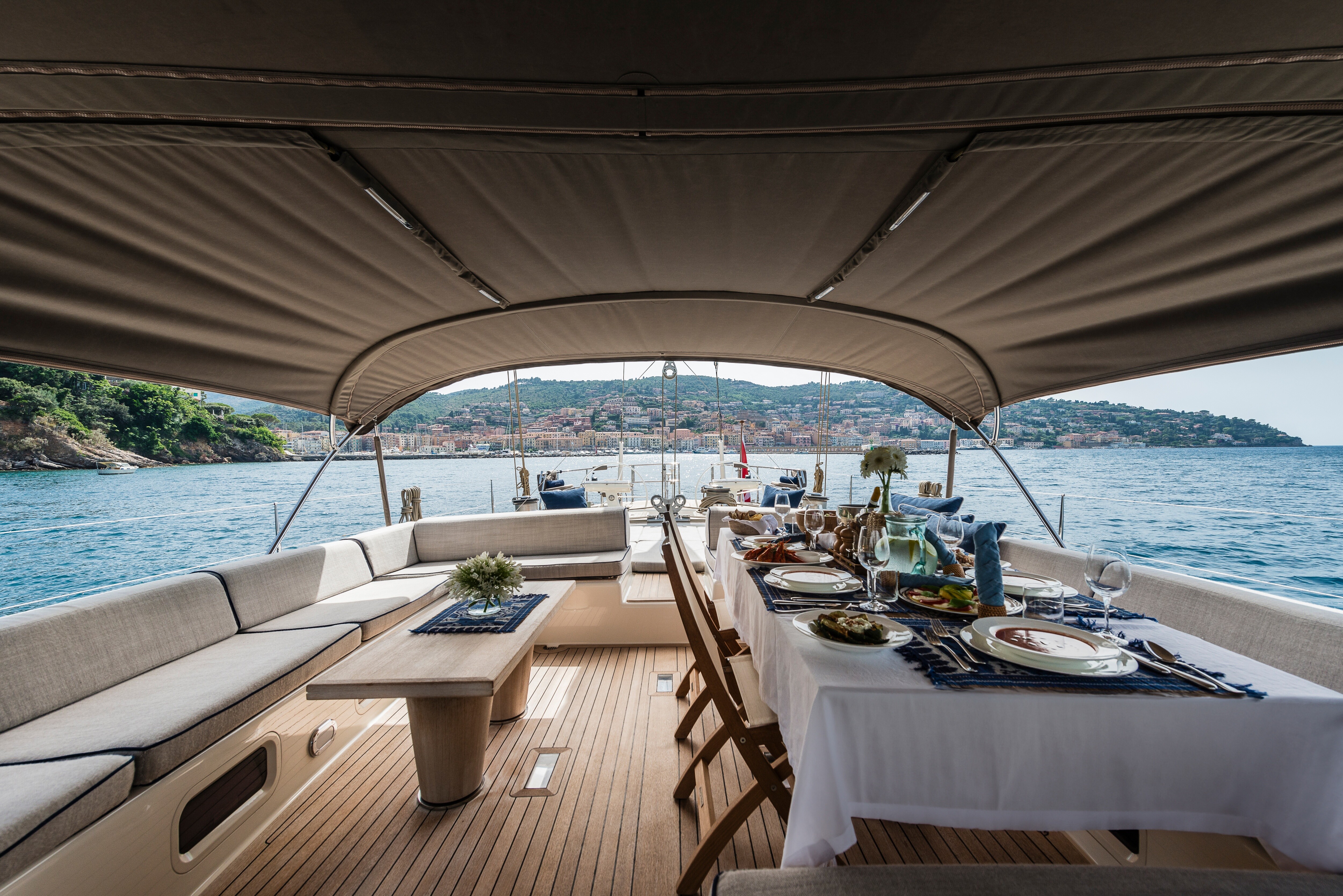 Aboard ACAIA a 99ft (30.2m) luxury sailing yacht for Charter available with Fraser Yachts, built by SOUTHERN WIND in 2008