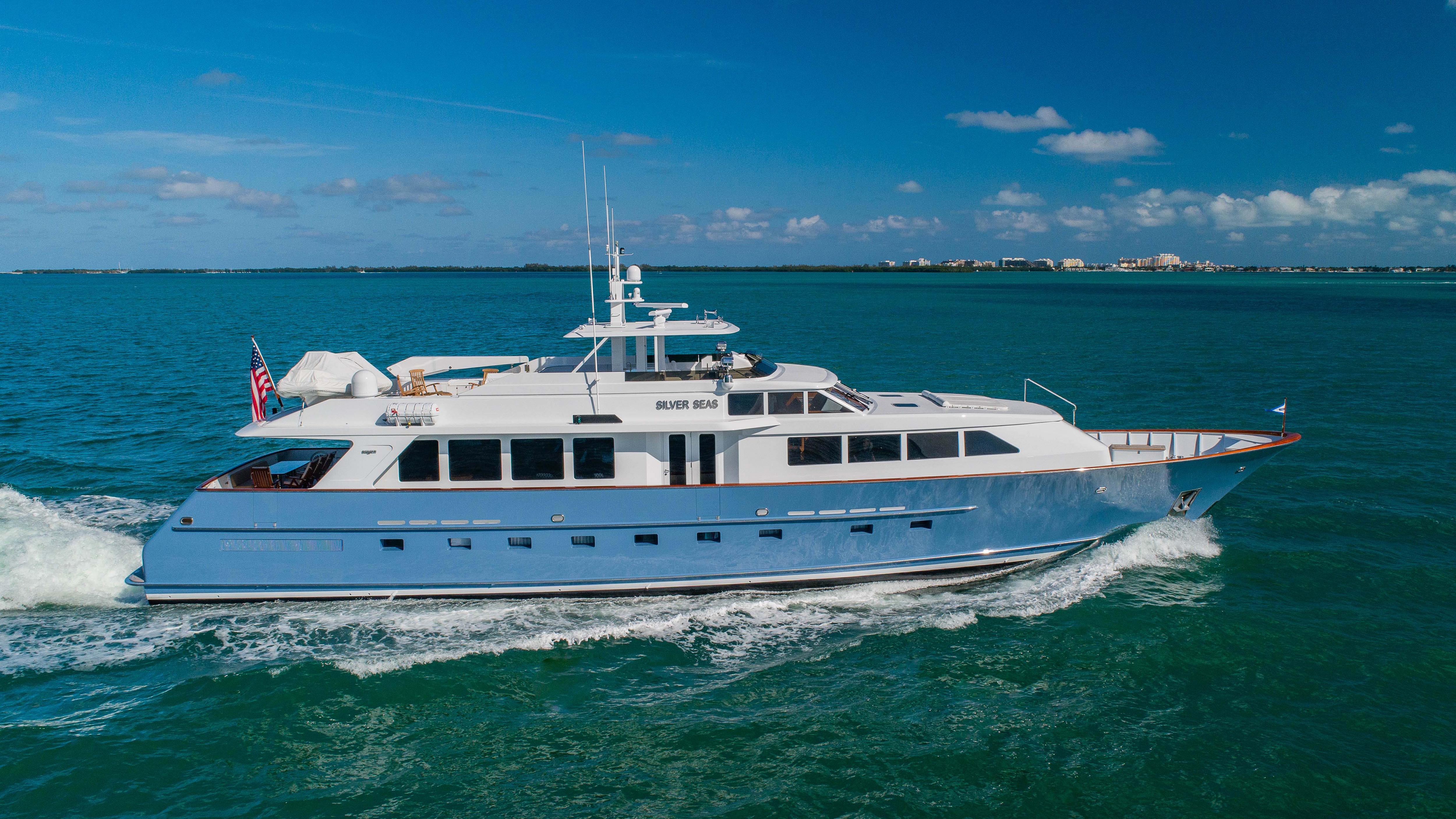 Aboard SILVER SEAS a 107ft (32.61m) luxury motor yacht for Sale & Charter available with Fraser Yachts, built by BURGER in 1998