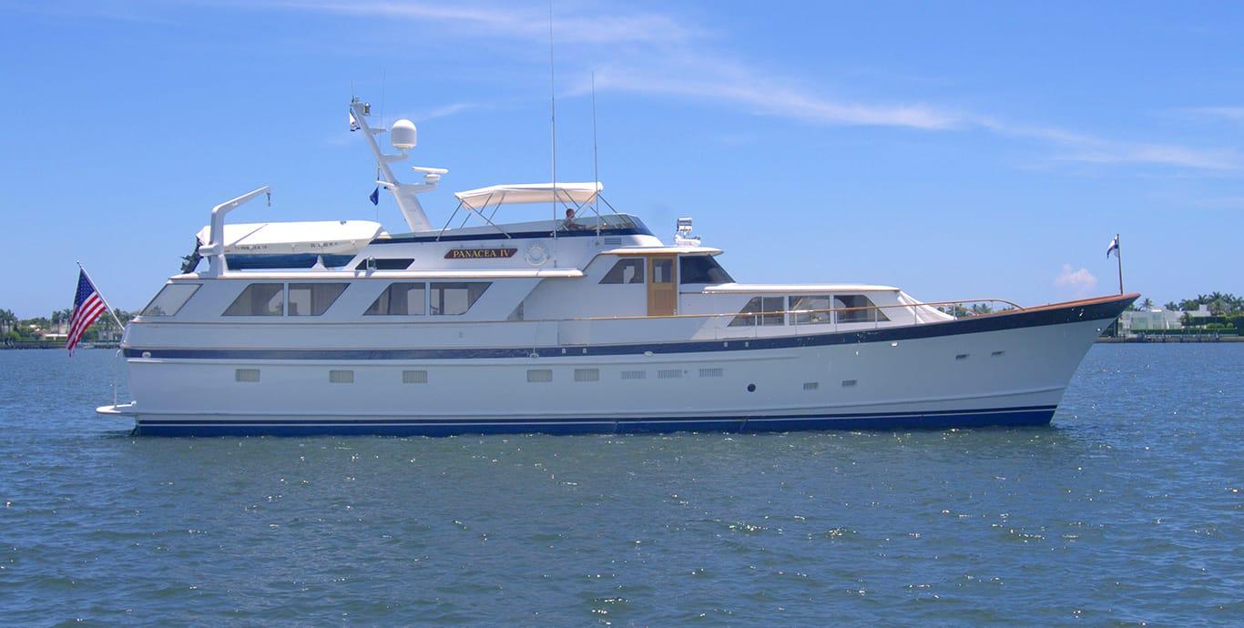 Aboard PANACEA IV a 86ft (26.21m) luxury motor yacht , built by BURGER BOAT COMPANY in 1984