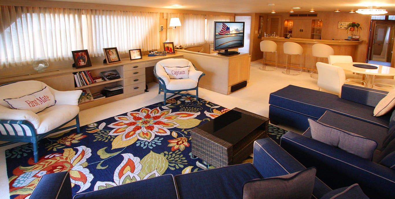 Aboard PANACEA IV a 86ft (26.21m) luxury motor yacht , built by BURGER BOAT COMPANY in 1984