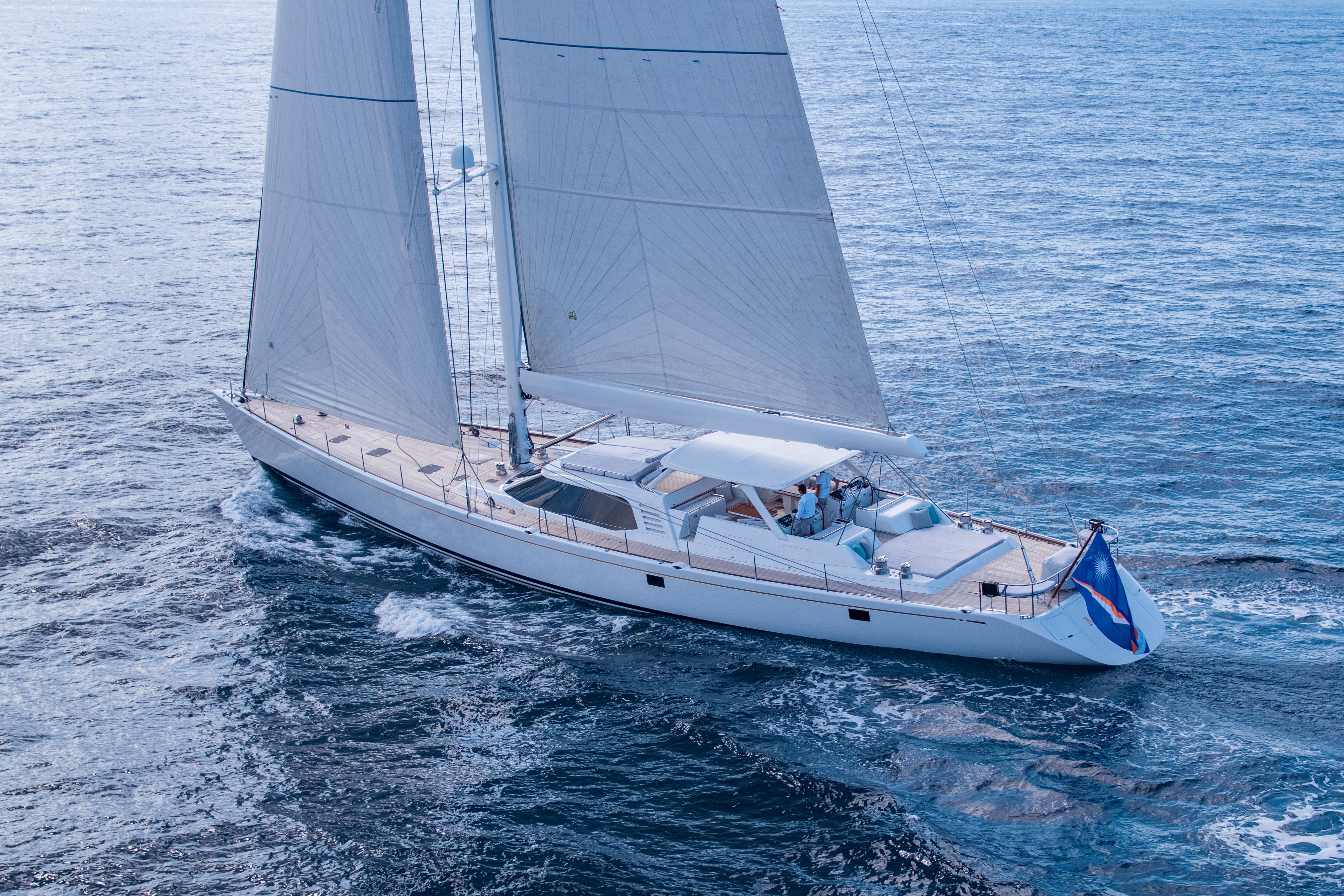 Aboard MYSTERY a ft (34.34m) luxury sailing yacht , built by NAUTOR'S SWAN in 2000