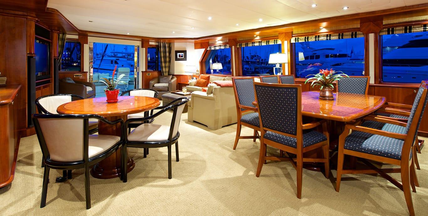 Aboard FAN-SEA a 115ft (35.05m) luxury motor yacht , built by WESTPORT in 1998