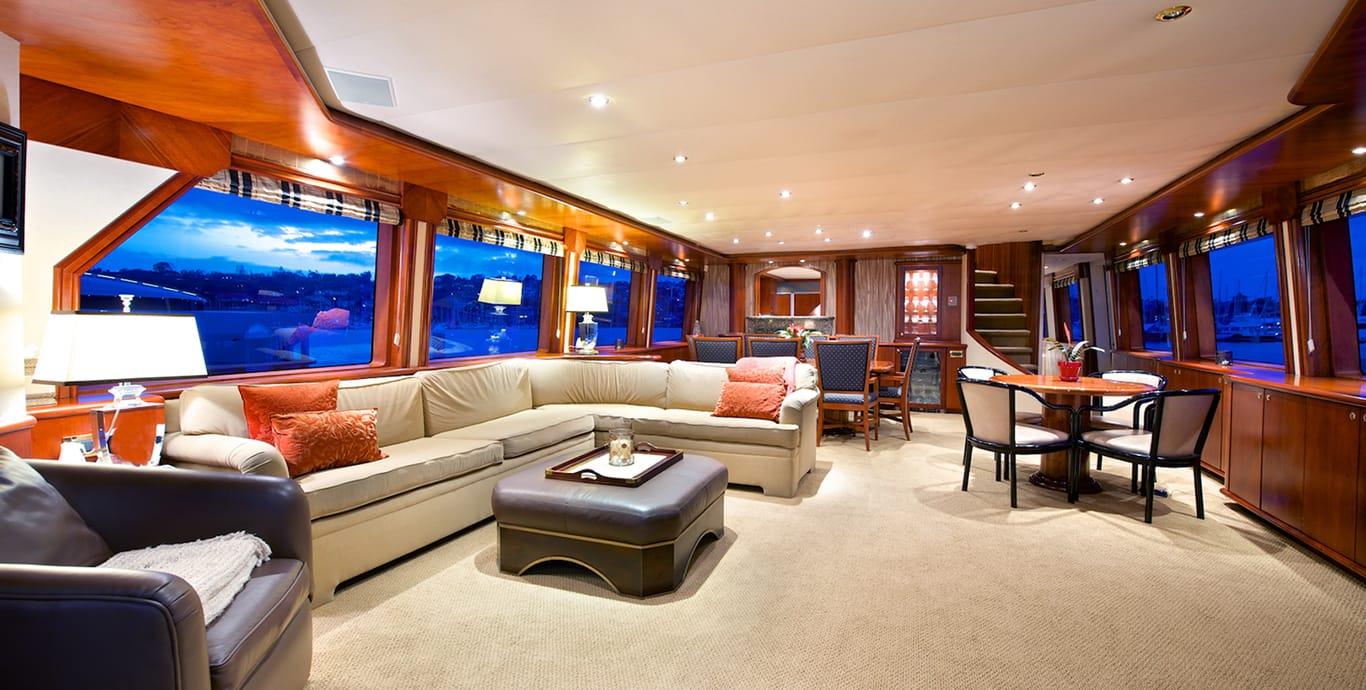 Aboard FAN-SEA a 115ft (35.05m) luxury motor yacht , built by WESTPORT in 1998