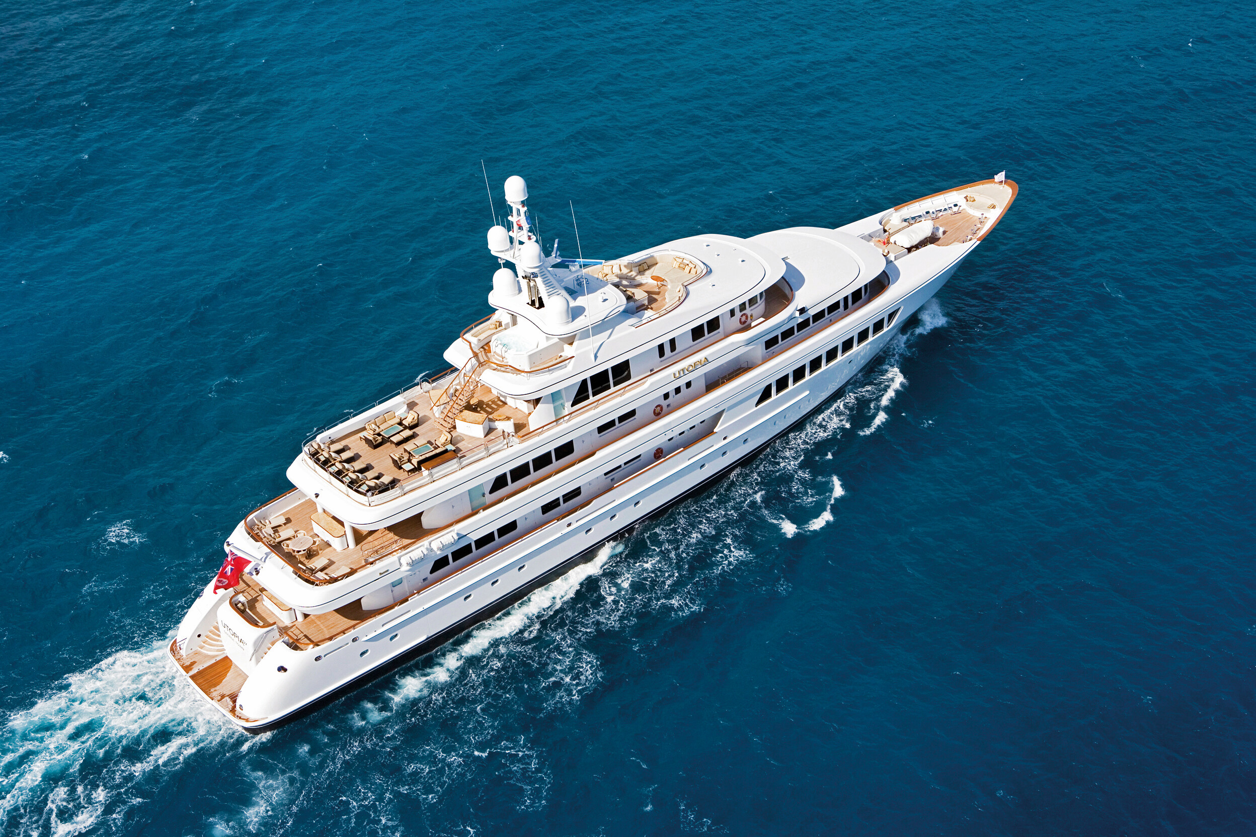 Aboard UTOPIA a 234ft (71.6m) luxury motor yacht , built by FEADSHIP in 2004