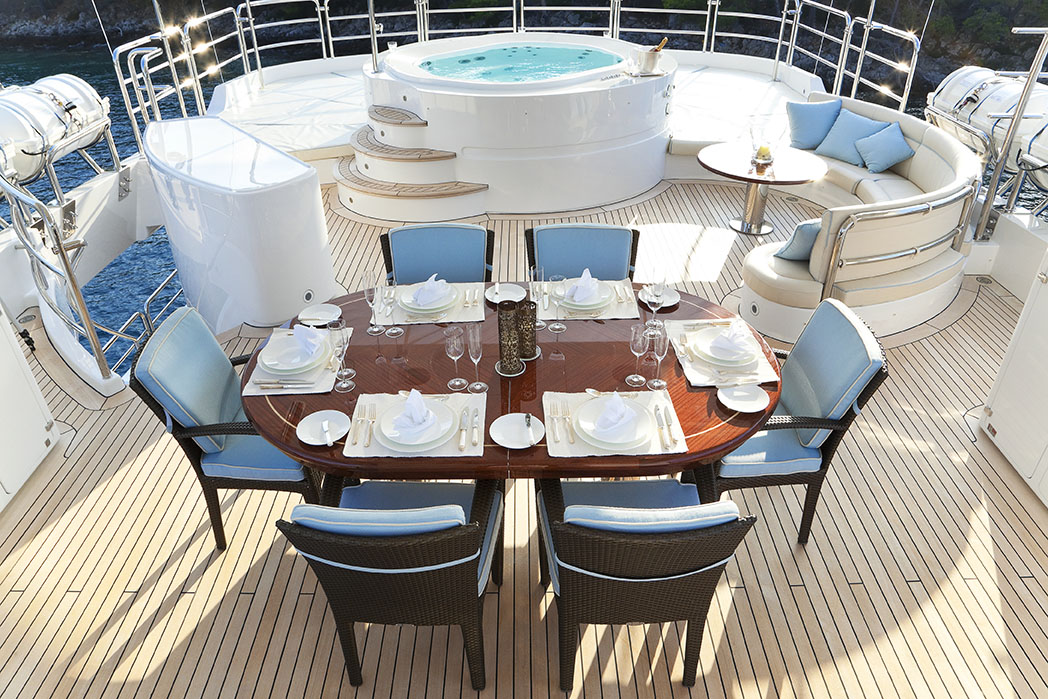 Aboard HARMONY III a 143ft (43.6m) luxury motor yacht for Sale & Charter available with Fraser Yachts, built by BENETTI in 2009