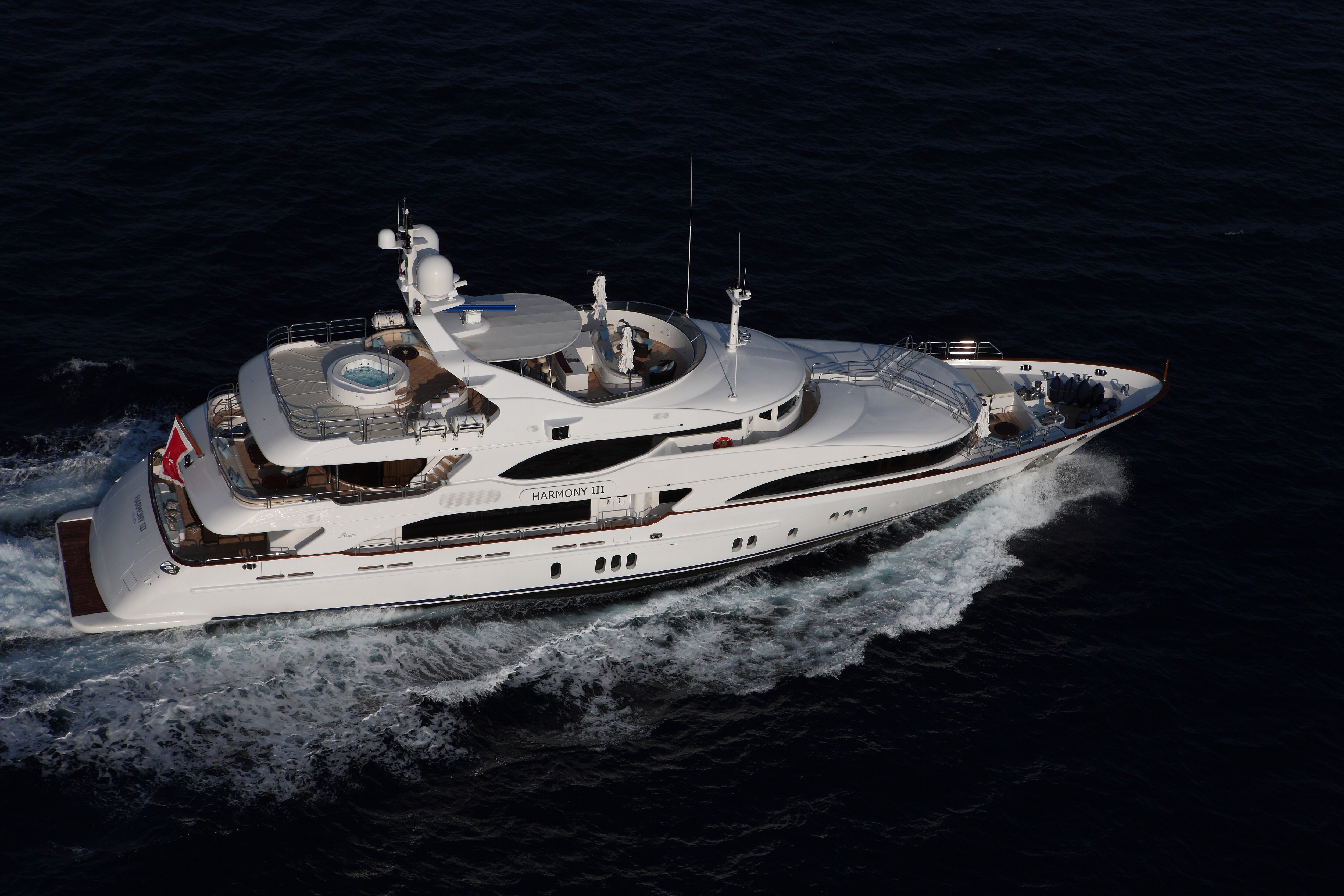 Aboard HARMONY III a 143ft (43.6m) luxury motor yacht for Sale & Charter available with Fraser Yachts, built by BENETTI in 2009