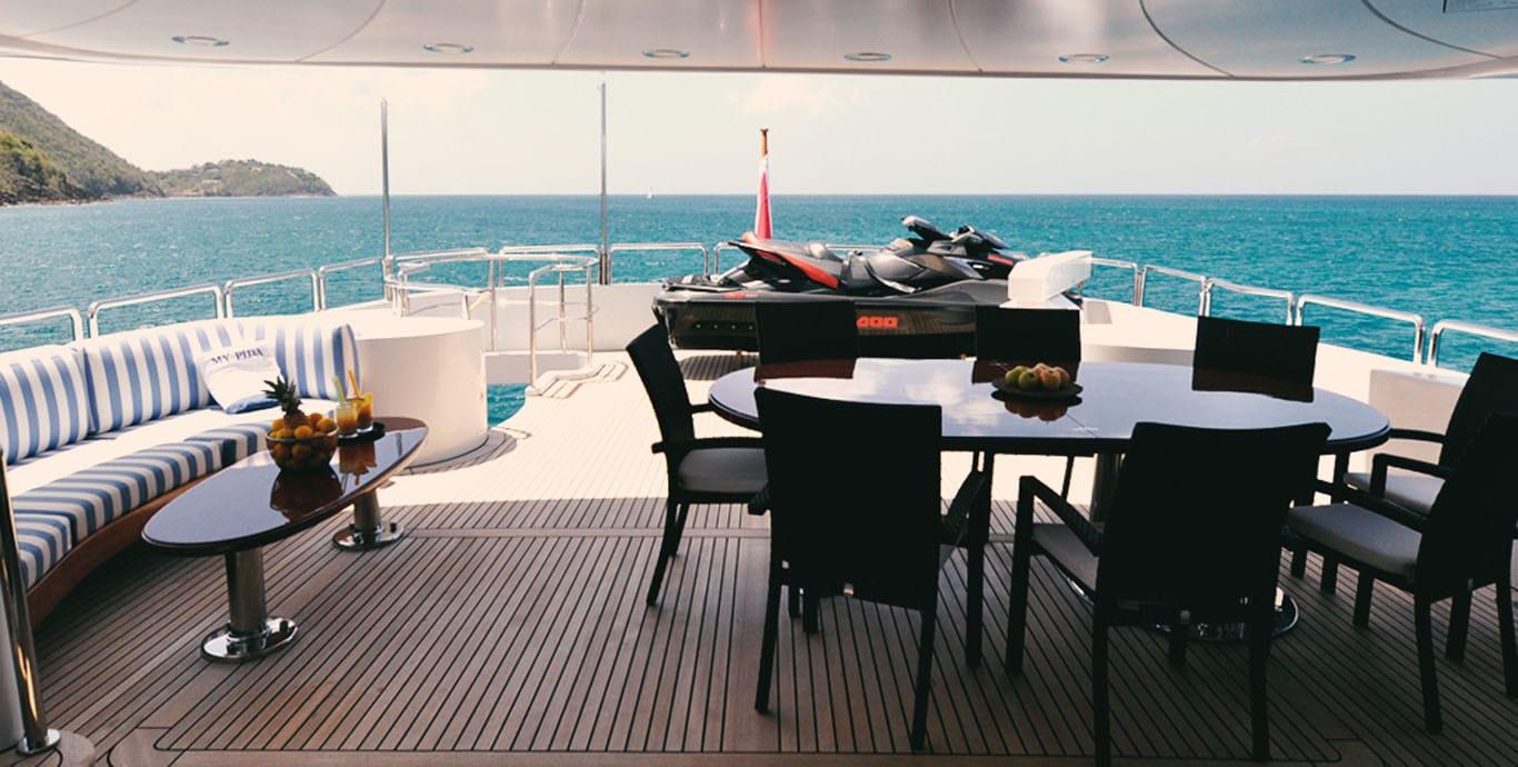 Aboard HOSHI a 115ft (35.05m) luxury motor yacht , built by BENETTI in 2000