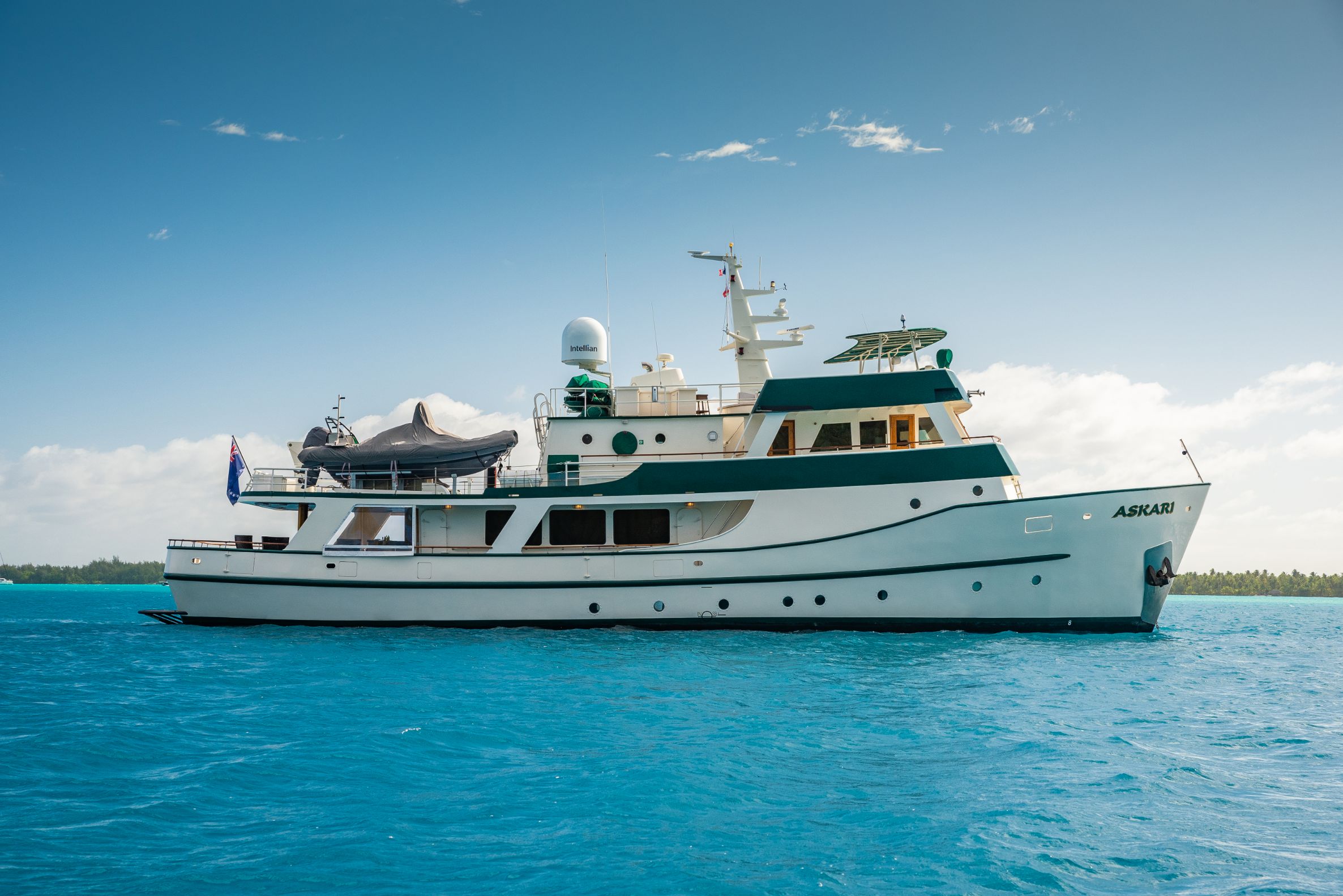 Aboard ASKARI a 107ft (32.89m) luxury motor yacht for Charter available with Fraser Yachts, built by SERMONS in 1971