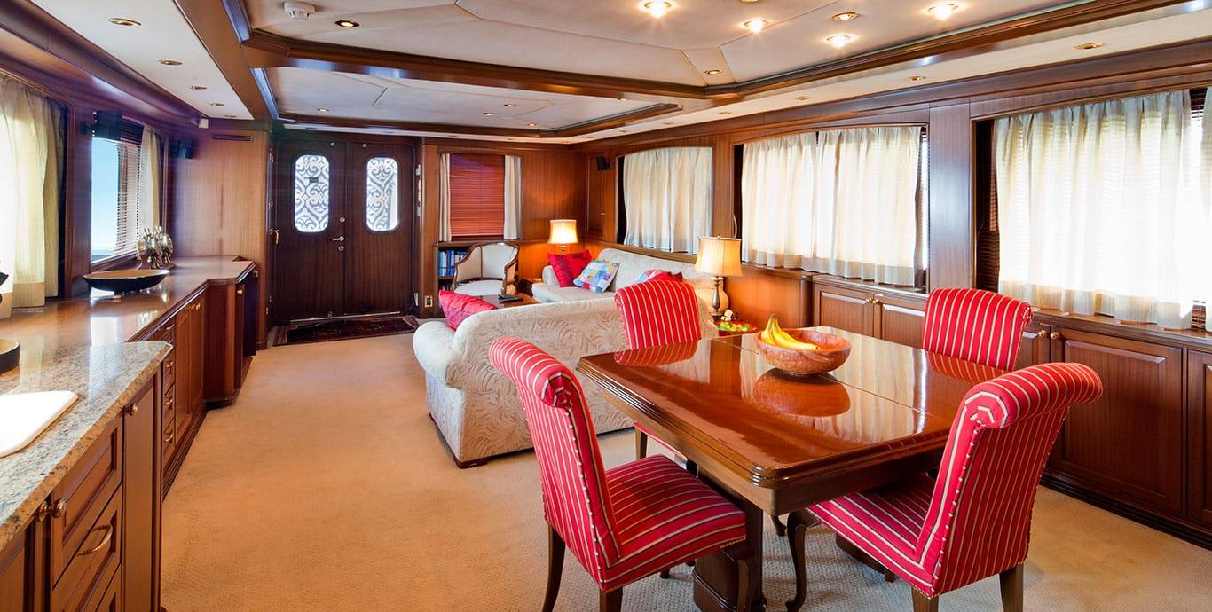 Aboard TIVOLI a 90ft (27.58m) luxury motor yacht , built by PROTEKSAN in 2001
