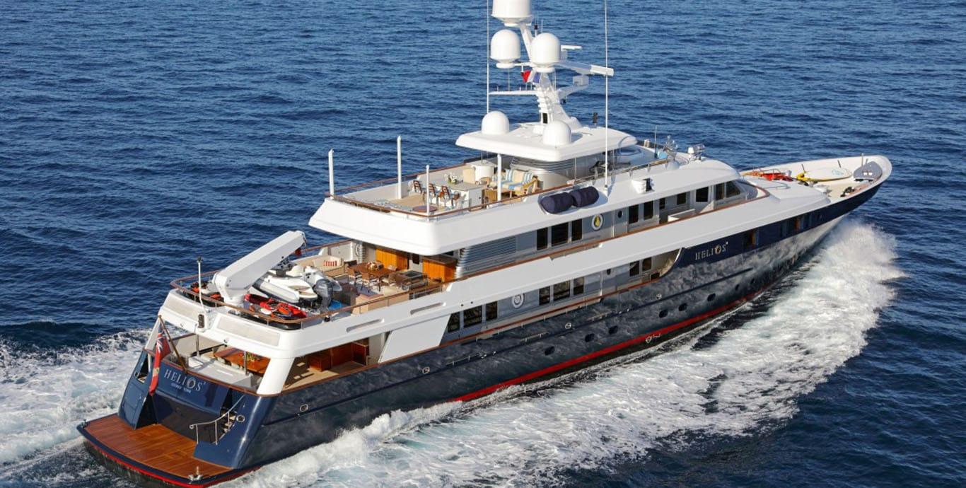 Aboard HELIOS 2 a 167ft (51.13m) luxury motor yacht , built by PALMER JOHNSON in 2002