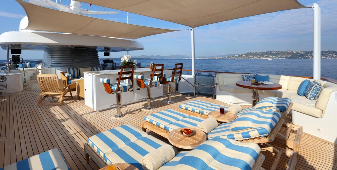 Aboard HELIOS 2 a 167ft (51.13m) luxury motor yacht , built by PALMER JOHNSON in 2002