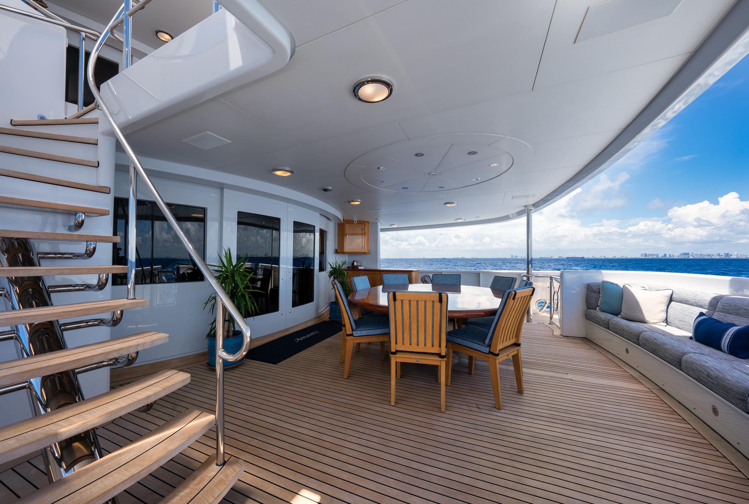 Aboard AMANTI a 169ft (51.75m) luxury motor yacht , built by FEADSHIP in 2003